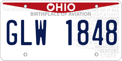 OH license plate GLW1848