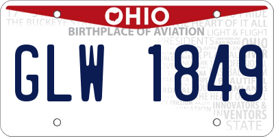 OH license plate GLW1849