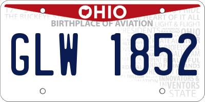 OH license plate GLW1852