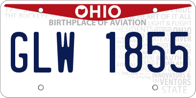 OH license plate GLW1855