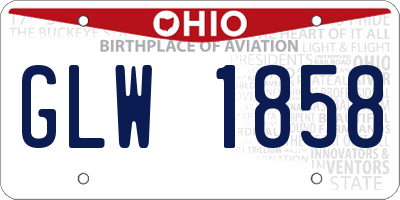 OH license plate GLW1858