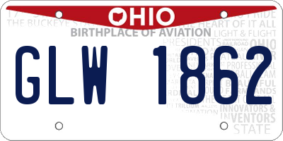 OH license plate GLW1862