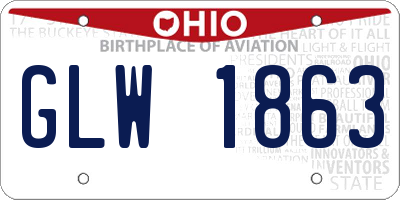 OH license plate GLW1863