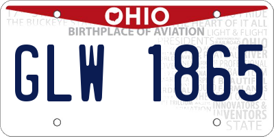OH license plate GLW1865