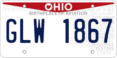 OH license plate GLW1867