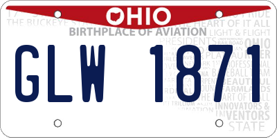 OH license plate GLW1871