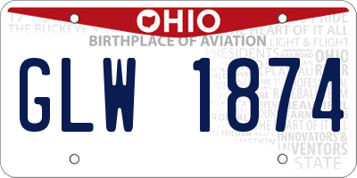 OH license plate GLW1874
