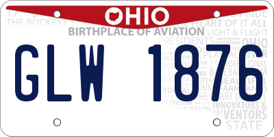 OH license plate GLW1876