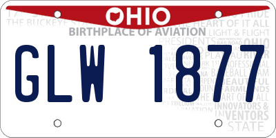 OH license plate GLW1877