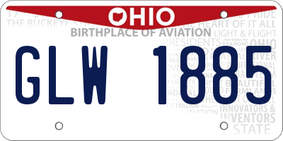 OH license plate GLW1885