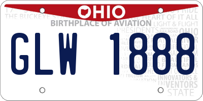 OH license plate GLW1888