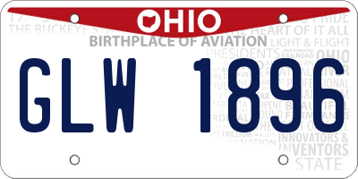 OH license plate GLW1896