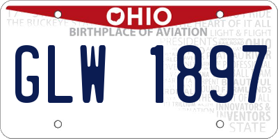 OH license plate GLW1897