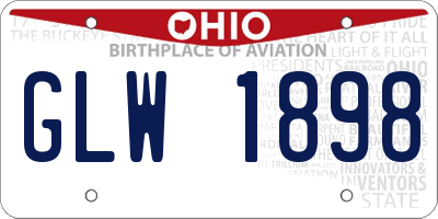 OH license plate GLW1898