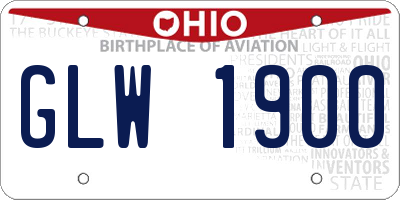 OH license plate GLW1900