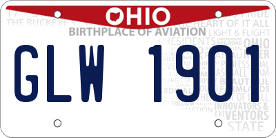 OH license plate GLW1901