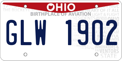 OH license plate GLW1902