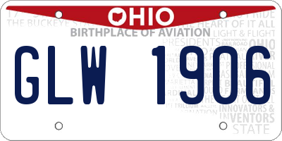 OH license plate GLW1906