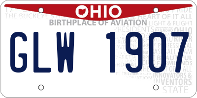 OH license plate GLW1907