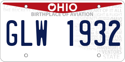 OH license plate GLW1932