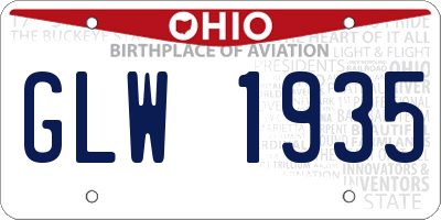 OH license plate GLW1935