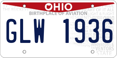 OH license plate GLW1936