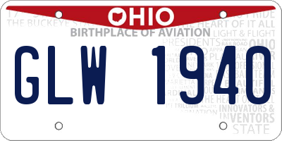 OH license plate GLW1940