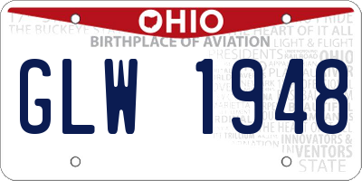OH license plate GLW1948