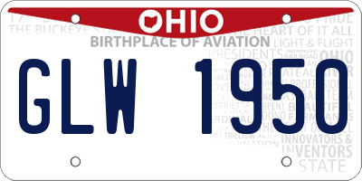 OH license plate GLW1950