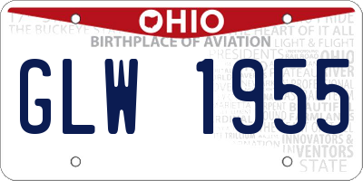 OH license plate GLW1955