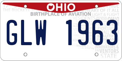 OH license plate GLW1963