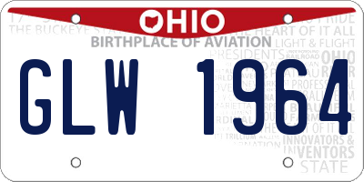 OH license plate GLW1964