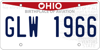 OH license plate GLW1966