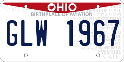 OH license plate GLW1967