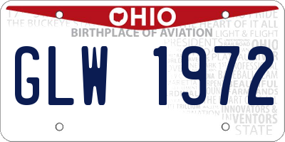 OH license plate GLW1972