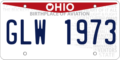 OH license plate GLW1973