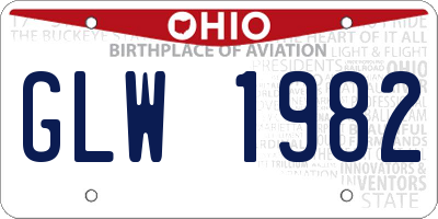 OH license plate GLW1982