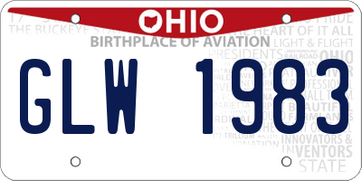OH license plate GLW1983