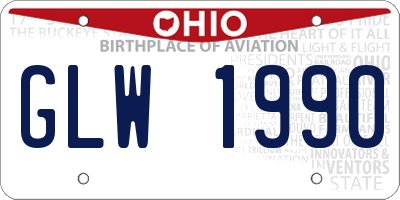 OH license plate GLW1990