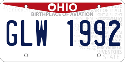 OH license plate GLW1992