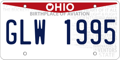 OH license plate GLW1995