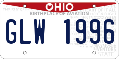 OH license plate GLW1996