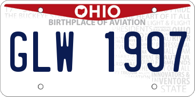 OH license plate GLW1997