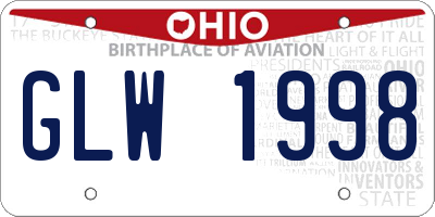 OH license plate GLW1998