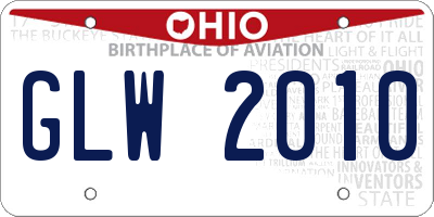 OH license plate GLW2010