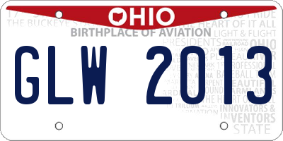 OH license plate GLW2013
