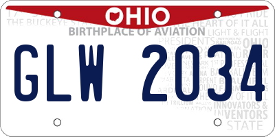 OH license plate GLW2034