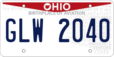 OH license plate GLW2040