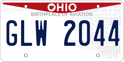 OH license plate GLW2044