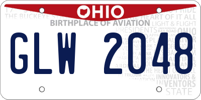 OH license plate GLW2048